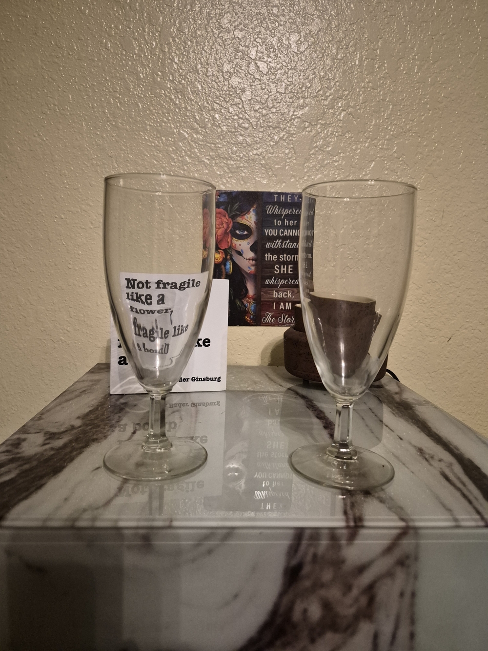 Pair of Clear Stemmed Pilsner Glasses